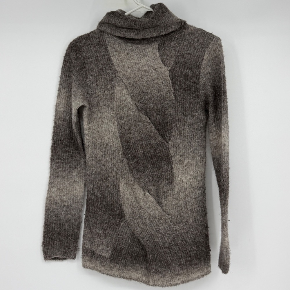 Bird by Juicy‎ Couture Alpaca Wool Blend Ombre Cowl Neck Sweater Gray Brown S